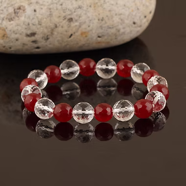 Clear Quartz Red Jasper Diamond Cut